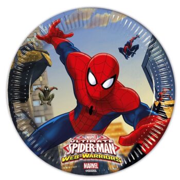 Тарелки бум ламинир Человек-паук 20см 8шт/Ultimate Spiderman Web Warriors