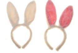 Уши зайца белые (розовая вставка пушистые)
