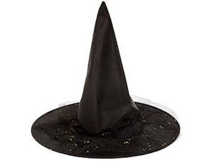 Шляпа конус Ведьма черный с кристаллами