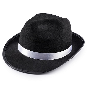 Шляпа 'Гангстера' черная с лентой (фетр)