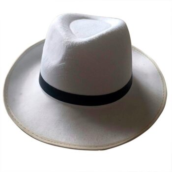 Шляпа 'Гангстера' белая с лентой (фетр)