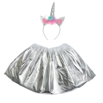 Карнавальный набор 'Единорог', 2 предмета: ободок, юбка, 4-6 лет, цвет серебро