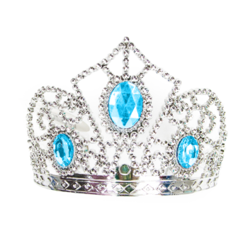 Корона 3 бриллианта Серебро/Голубой 10*7см