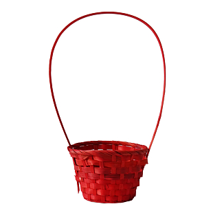 Корзина декоративная плетеная (бамбук) D13*H9,5см красная