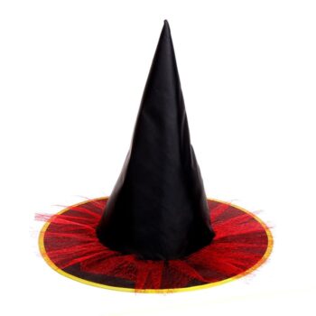 Шляпа конус 'Ведьмочка', черно-красная