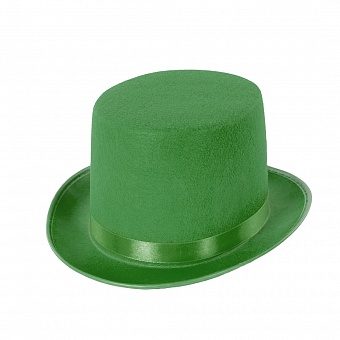 Шляпа Цилиндр Зеленый фетр