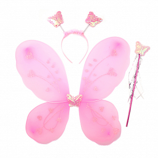Набор Бабочка (крылья, ободок, палочка) розовый