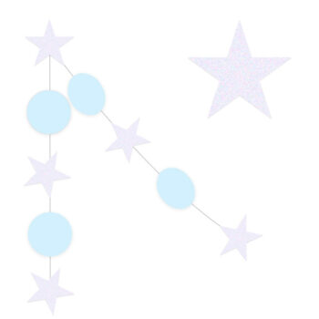 Гирлянда Круги-звезды серебро/голубой 2,5м