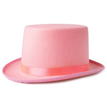 Шляпа Цилиндр розовый фетр