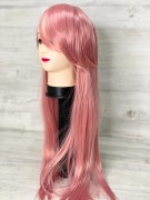 Парик прямой длинный волос с челкой розово-коричневый 76см Шик