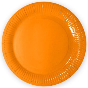 Тарелка бумажная ламинированная 'Оранжевая' 18см 6шт