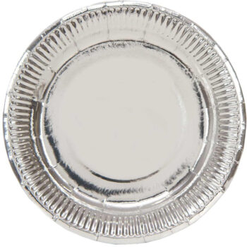 Тарелка фольгирован серебряная 17см, 6шт