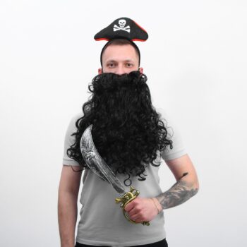 Набор Пират (борода, ободок, сабля) черн.