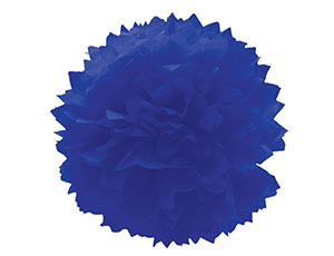 Помпон бумажный синий 40см