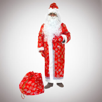 Костюм Деда Мороза Традиционный/популярный (мешок,пояс,шапка,варежки)