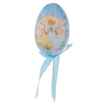 Сувенир на палочке Яйцо Со светлой Пасхой (ангел) 4см