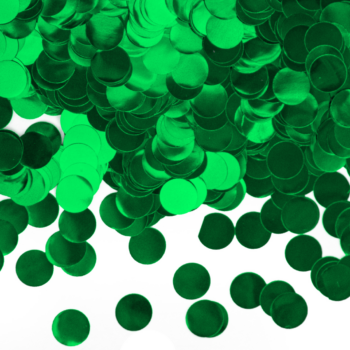 Конфетти Круг d-3см зеленый металлик 1гр.