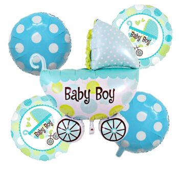 Набор из шаров 'Рождение мальчика', коляска, фольга, набор из 5 шт.