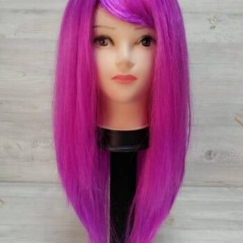 Парик прямой длинный волос с челкой Фиолетовый 60см