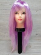 Парик прямой длинный волос с челкой св/фиолетовый 60см