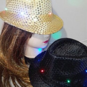 Шляпа с пайетками и светодиодами, цвет МИКС